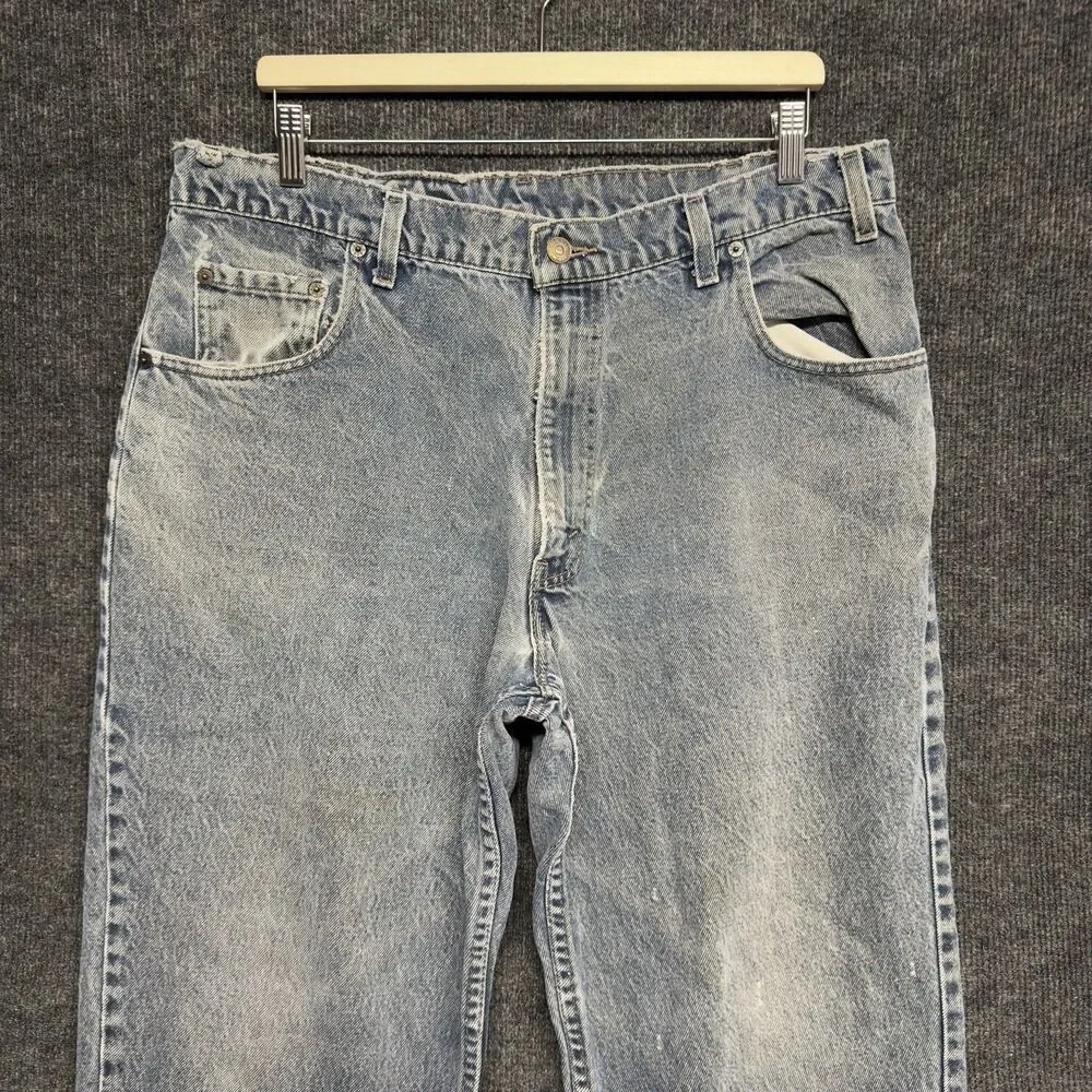VTG 90s Levis 545 Relaxed Loose Fit Jeans Mens 38x30 Blue USA Made Distressed